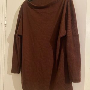 Off the shoulder brown sweater
